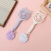 Cute Cat Ear Spiral Hair Brush Flexible Hollow Out Detangler Comb