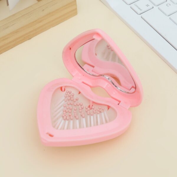 Heart-Shaped Dual-Use Mirror & Toothpick Set: Portable Cute Travel Accessory
