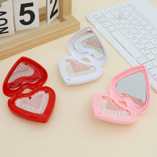 Heart-Shaped Dual-Use Mirror & Toothpick Set: Portable Cute Travel Accessory