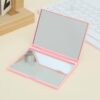 Slim Square Double-Sided Mirror: Portable Travel Makeup Mirror (Silver/White/Pink)