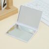 Slim Square Double-Sided Mirror: Portable Travel Makeup Mirror (Silver/White/Pink)