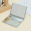 Slim Square Double-Sided Mirror: Portable Travel Makeup Mirror (Silver/White/Pink)