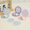 Round Double-Sided Compact Mirror: Portable Travel Makeup Mirror (Multi-Color)