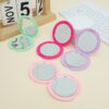 Pastel Round Compact Mirror: Double-Sided Portable Travel Makeup Mirror (Multi-Color)