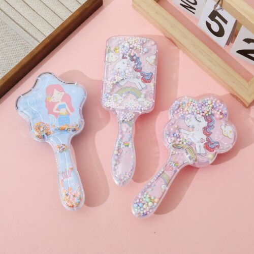 Cute Cartoon Air Cushion Comb for Kids Mermaid Unicorn Glitter Hair Brush